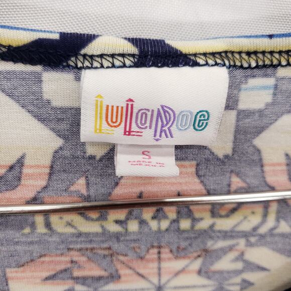 LuLaRoe Shirt Womens Small Multicolor Geometric Hi Low Hem Pullover Tunic Top - Picture 5 of 6